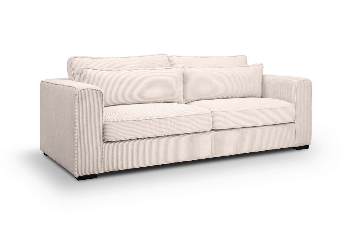 3-Sitzer-Sofa Almera Graubeige - Greige/Schwarz, Basics, Holz/Textil (241/92/112cm) - MID.YOU