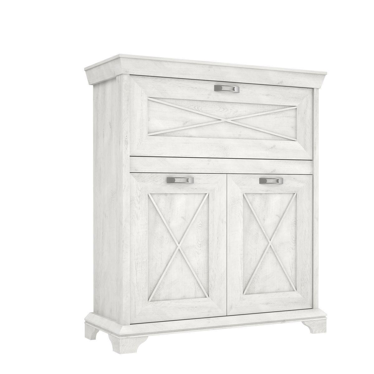 Comodă înaltă KASHMIR - alb, Konventionell, material pe bază de lemn (123/143,3/48,2cm) - Premium Living
