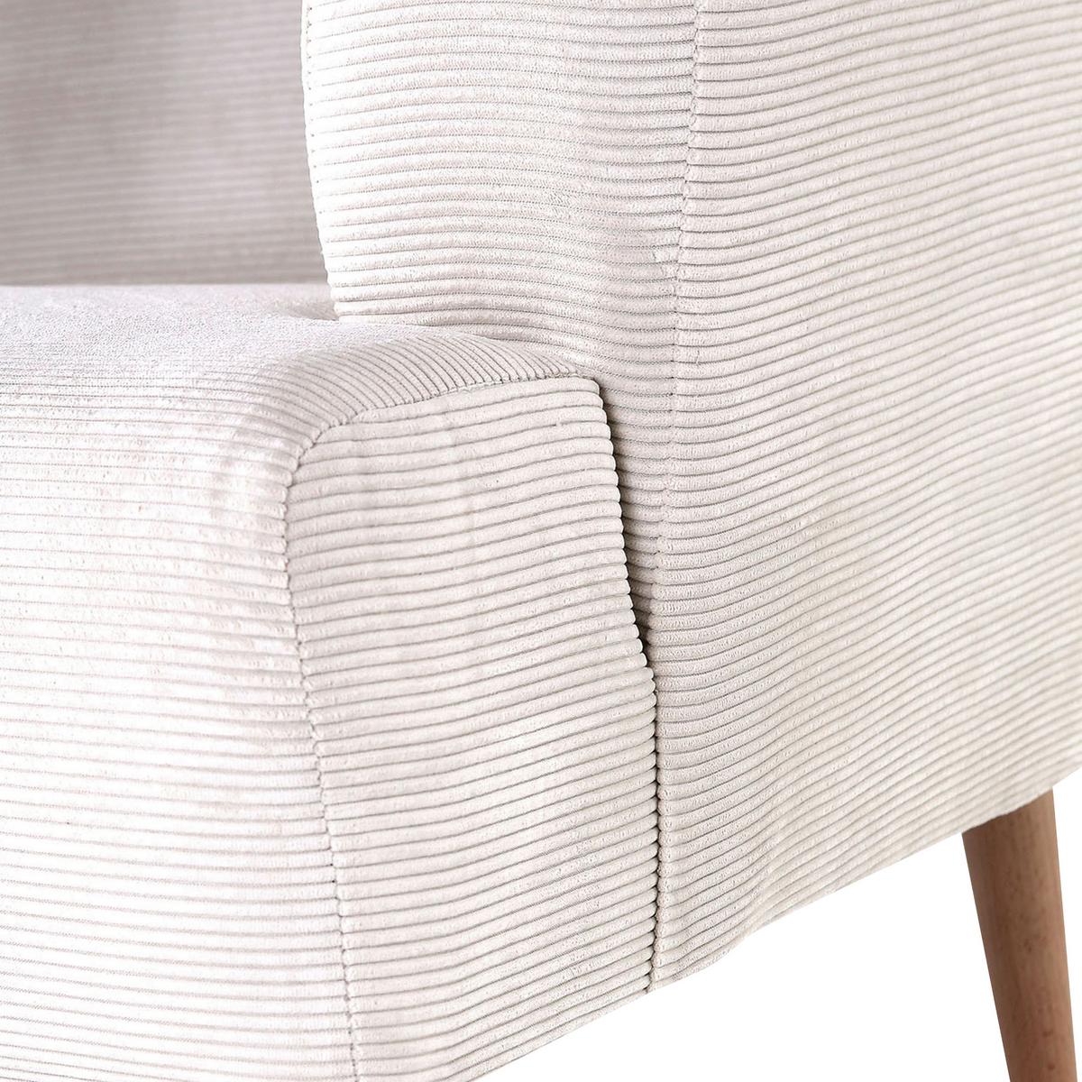 FOTEL CINDY   -HOM IN- - kolor bukowy/kolor naturalny, Design, tkanina/drewno (85/71/80cm) - Hom`in