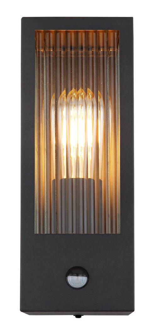 Außenleuchte Gundula max. 60 Watt - Klar/Schwarz, Basics, Glas/Metall (12/15,4/32cm) - Globo