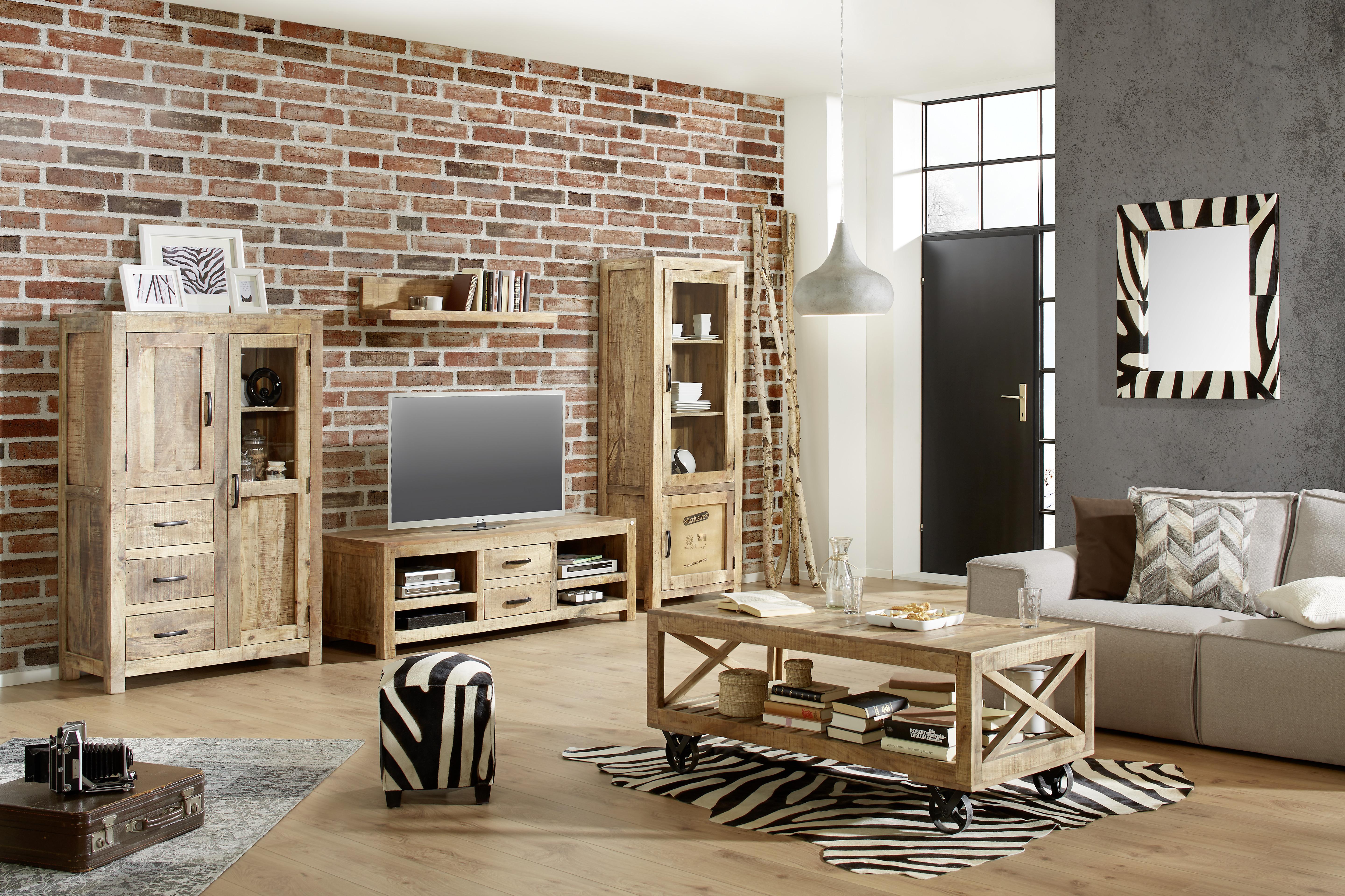 Vitrina Industry - prirodne boje, Lifestyle, drvo (67/180/42cm) - Zandiara