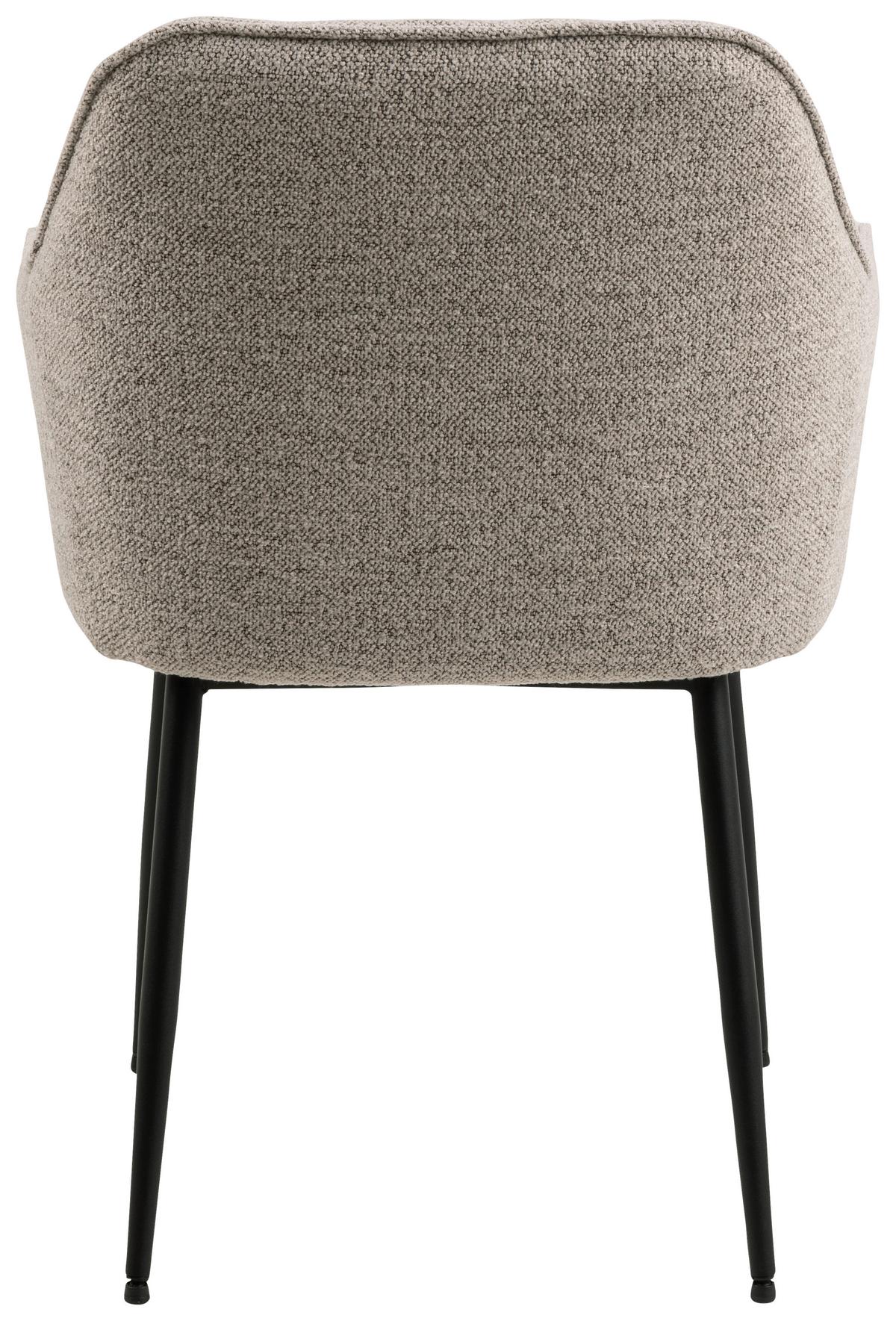 KRZESŁO Z PODŁOKIETNIKAMI BROOKE - beżowy/czarny, Modern, metal/tkanina (58/83/55cm) - MID.YOU
