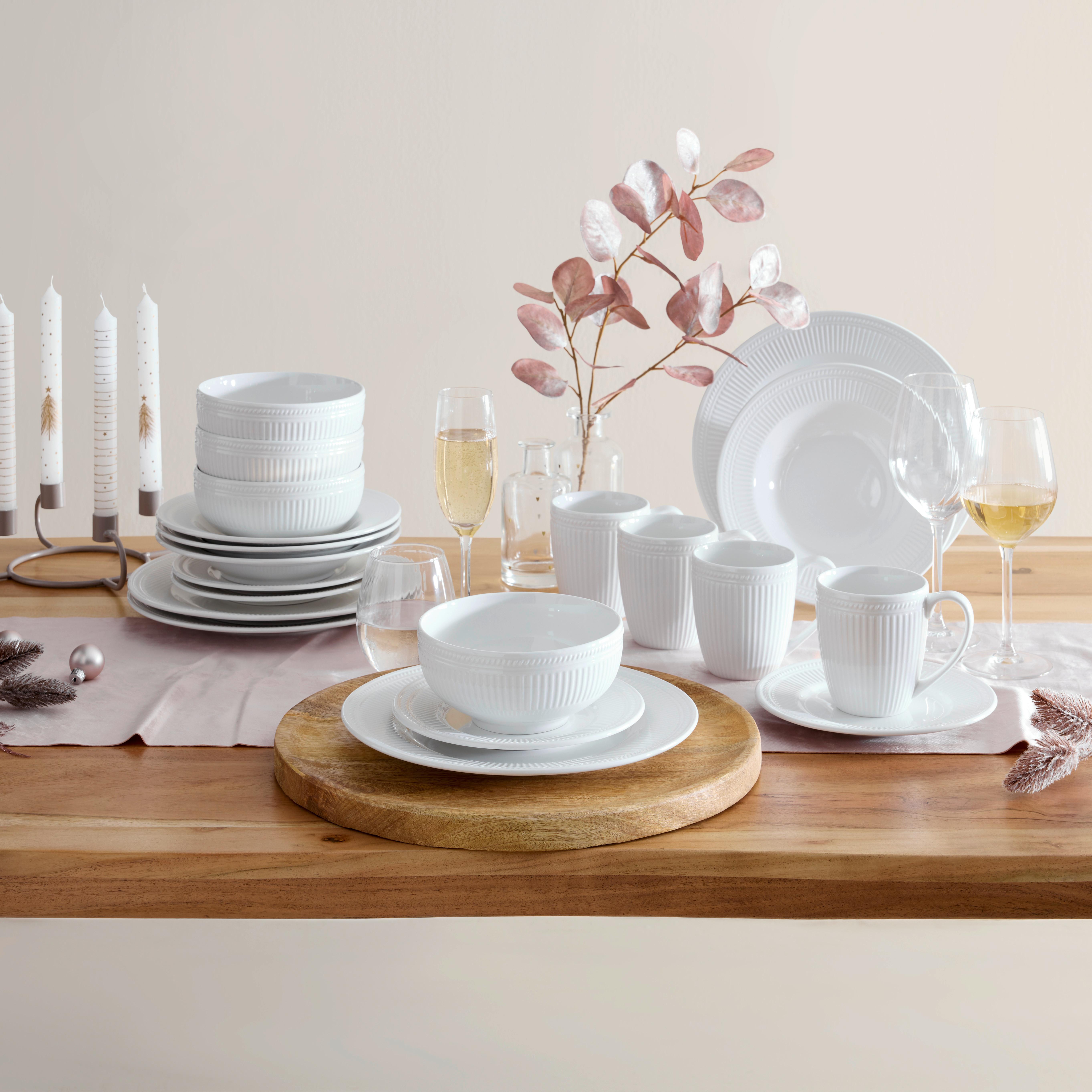 KOMPLETT SERVIS ROSEMARY - vit, Klassisk, keramik (32.5/28/28cm) - Mömax