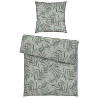 Bettwäsche Stitched Leaves Grün/Mauve ca. 135x200cm - Mauve/Grün, Textil (135/200cm) - Modern Living