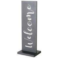 Dekoschild Welcome II Schwarz - Schwarz, KONVENTIONELL, Metall (20/15/55cm) - Mömax