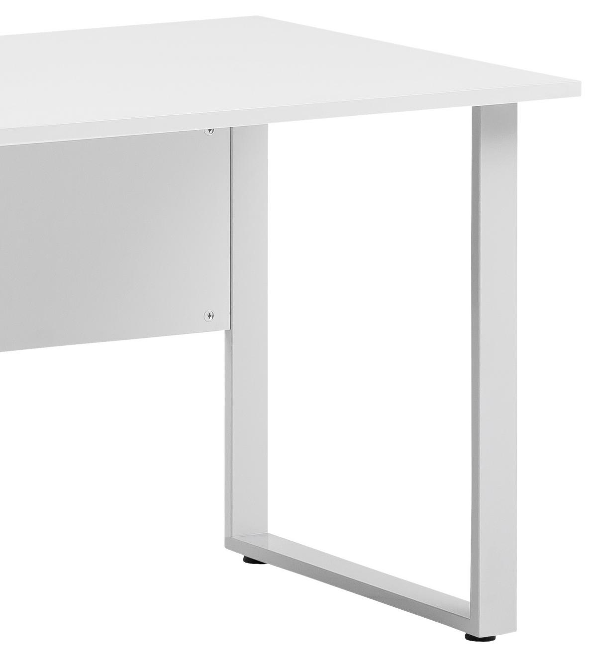 Schreibtisch "Serie 1500" ca 160x65 cm , hellgrau - Hellgrau/Alufarben, KONVENTIONELL, Holzwerkstoff/Metall (160/65/73,2cm) - MID.YOU