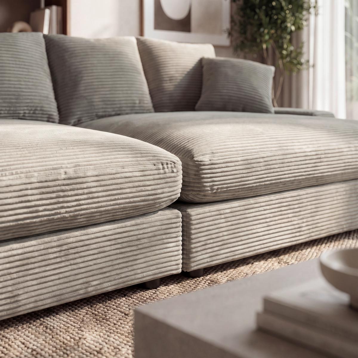 Velika Sofa Eleonora - svijetlo siva/crna, Moderno, drvo/tekstil (250/97/168cm) - Bessagi Home