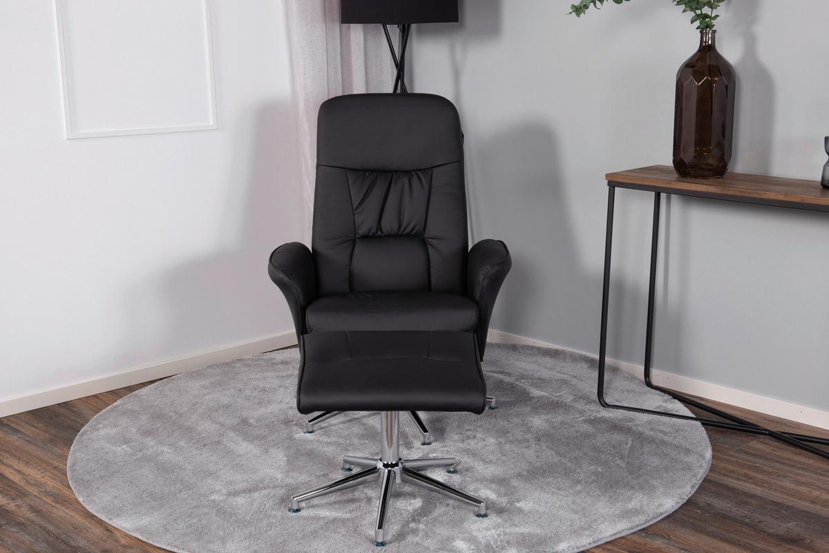 RELAXSESSELSET ROLF - Schwarz, Design, Textil/Metall (77/104.5/82cm) - Livetastic