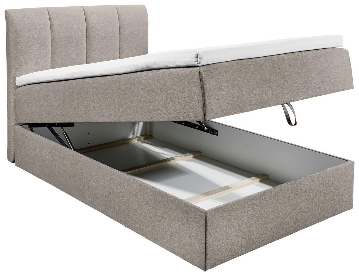 Boxspringbett Granada ca. 120x200 cm Schlammfarben - Schlammfarben/Schwarz, Basics, Kunststoff/Textil (120/200cm) - MID.YOU