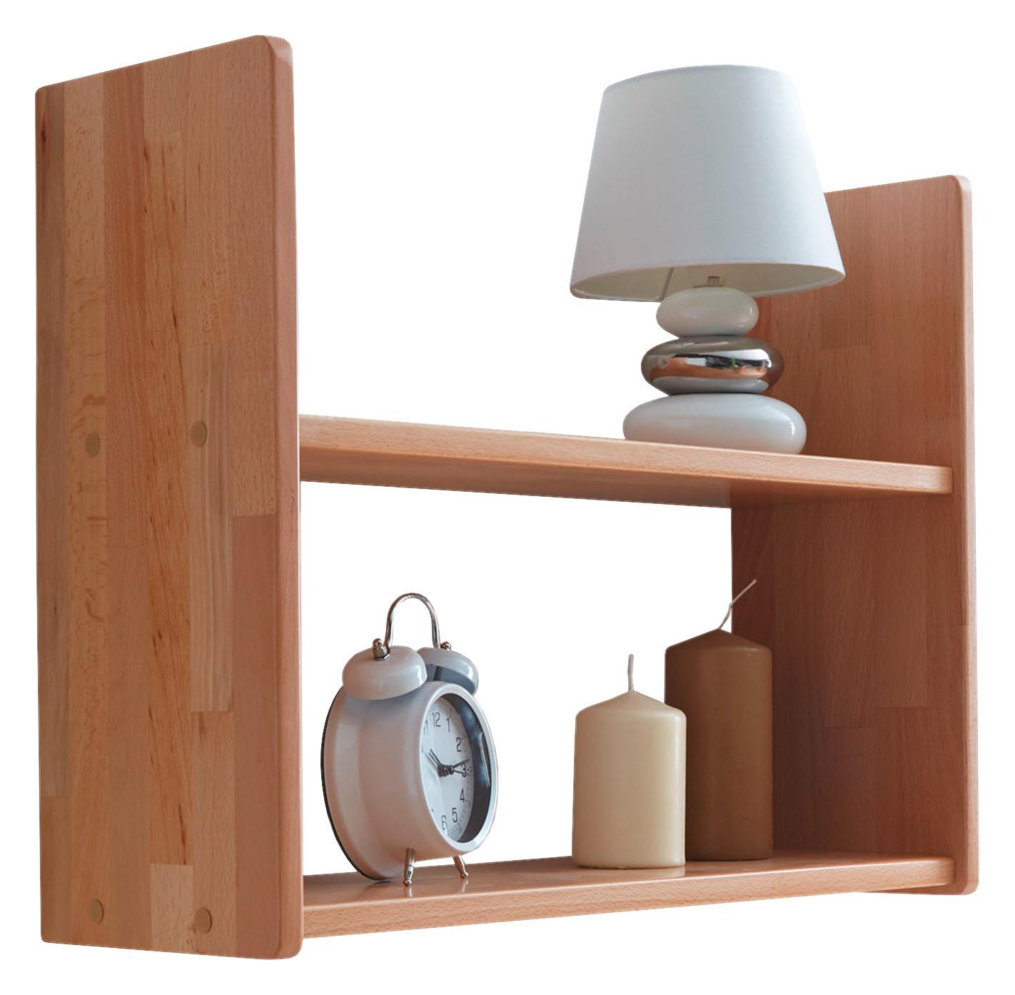 Wandregal Simone Echtholz - Buchefarben, Basics, Holz (60/45/20cm) - Livetastic