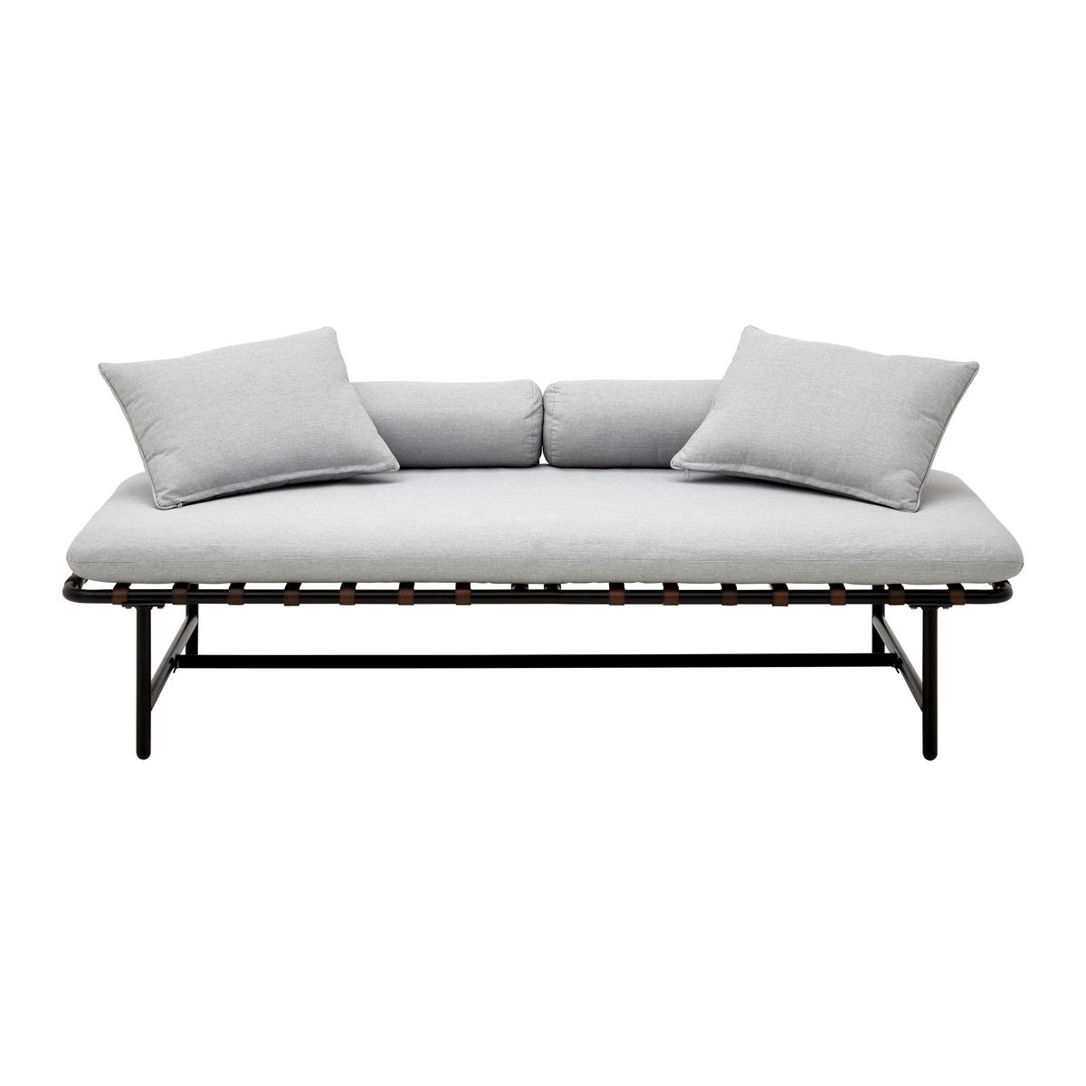 Gartenliege "Norah", inkl. Auflage/Kissen, Outdoorgewebe - Grau, Modern, Kunststoff/Textil (180/51/87cm) - Bessagi Garden
