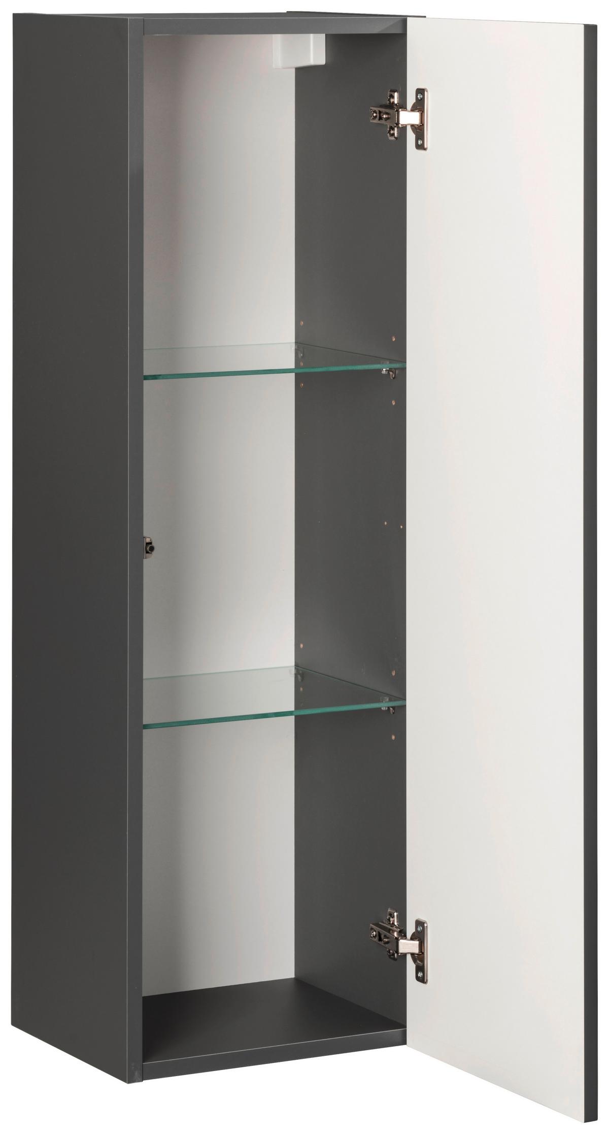 Hängender Midischrank "New Yor k", Grau B: 33 cm - Grau, MODERN, Glas/Holzwerkstoff (33/102/28,5cm) - MID.YOU