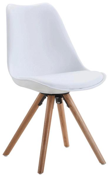 Stolica Lilly - bijela/boje hrasta, Modern, drvo/plastika (48/81/57cm) - Modern Living