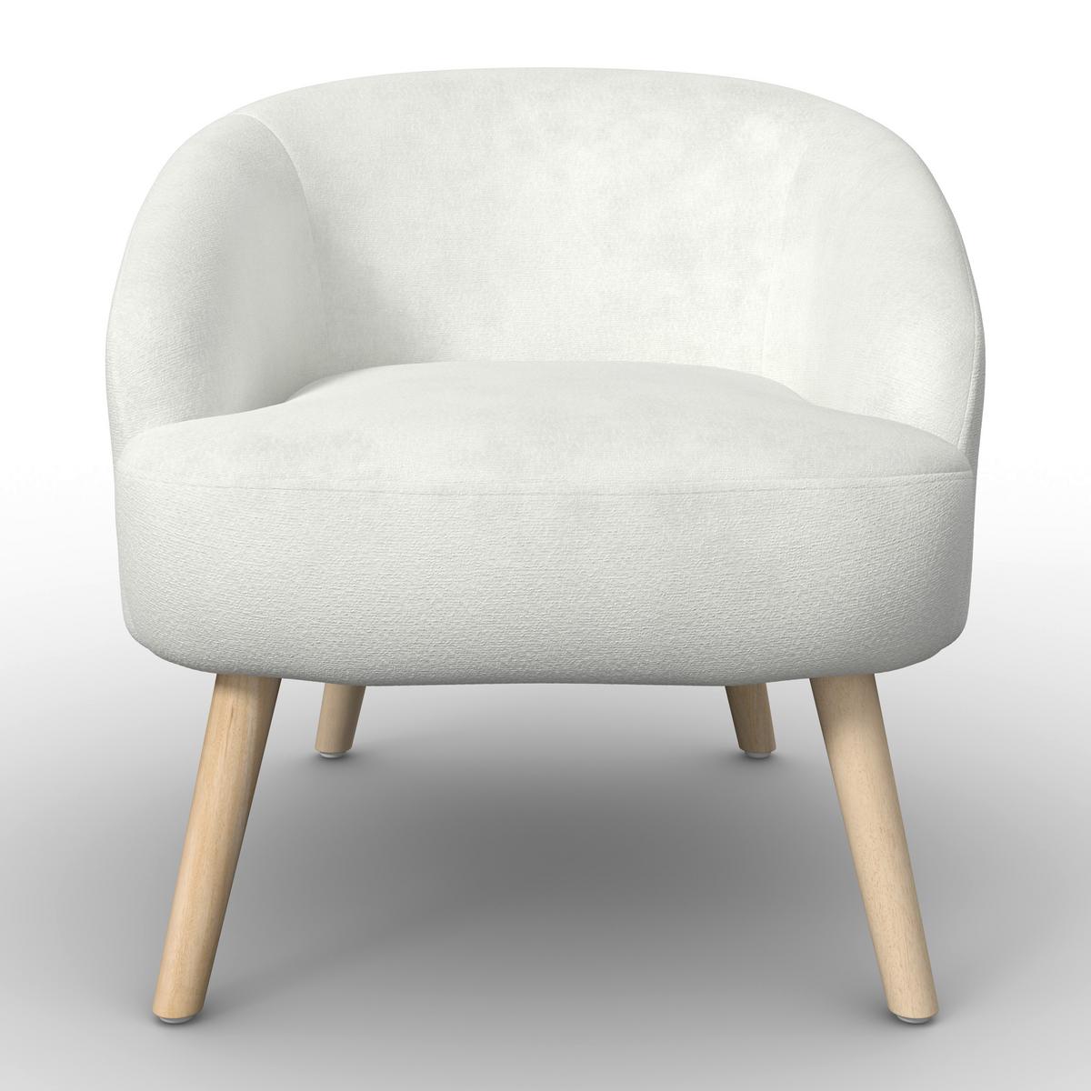 Sessel Sonja Chenille Weiß - Weiß/Naturfarben, MODERN, Holz/Textil (71/69/68cm)