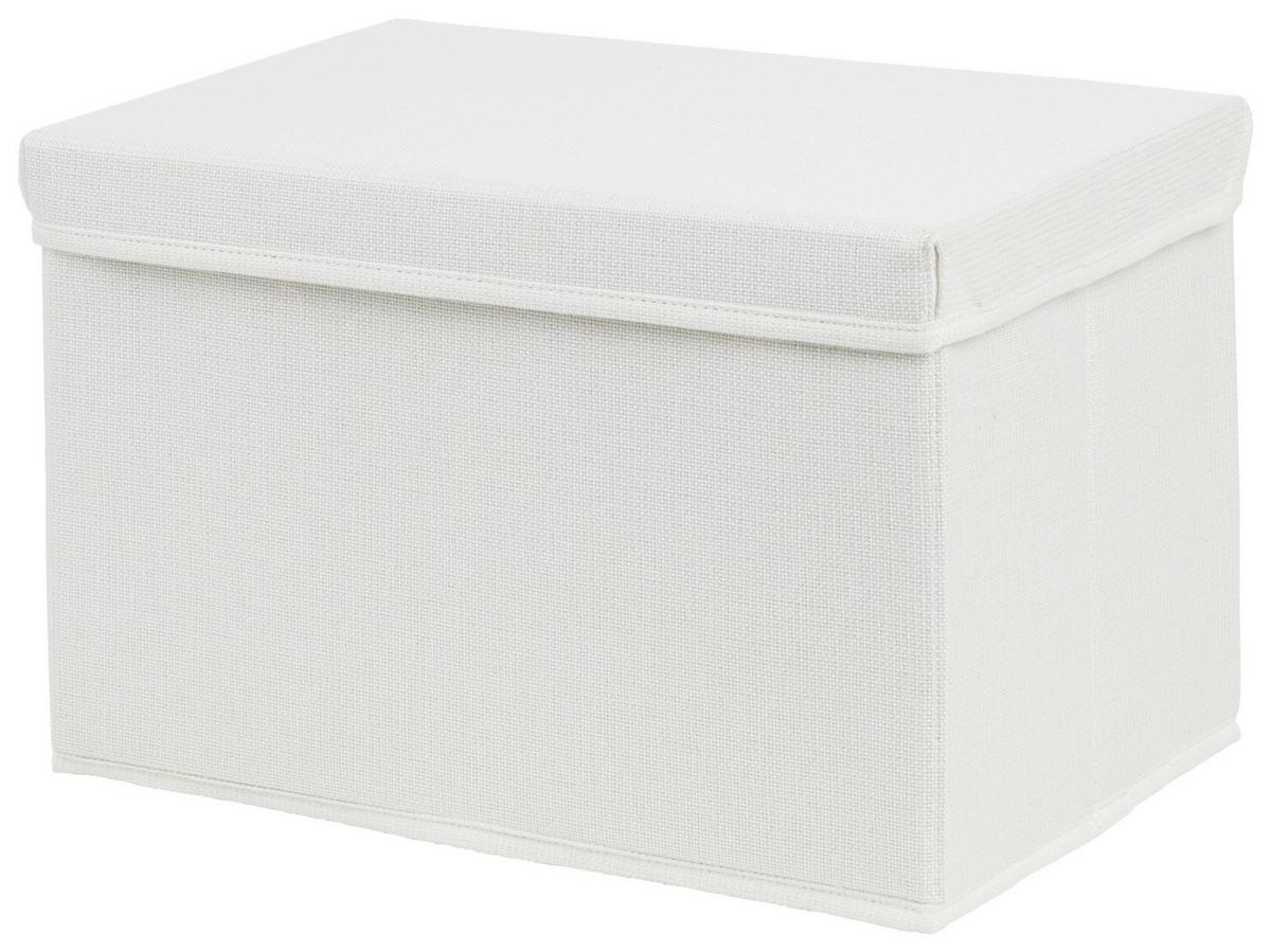 Faltbox Cindy ca. 23l - Weiß, MODERN, Karton/Textil (38/26/24cm) - Mömax