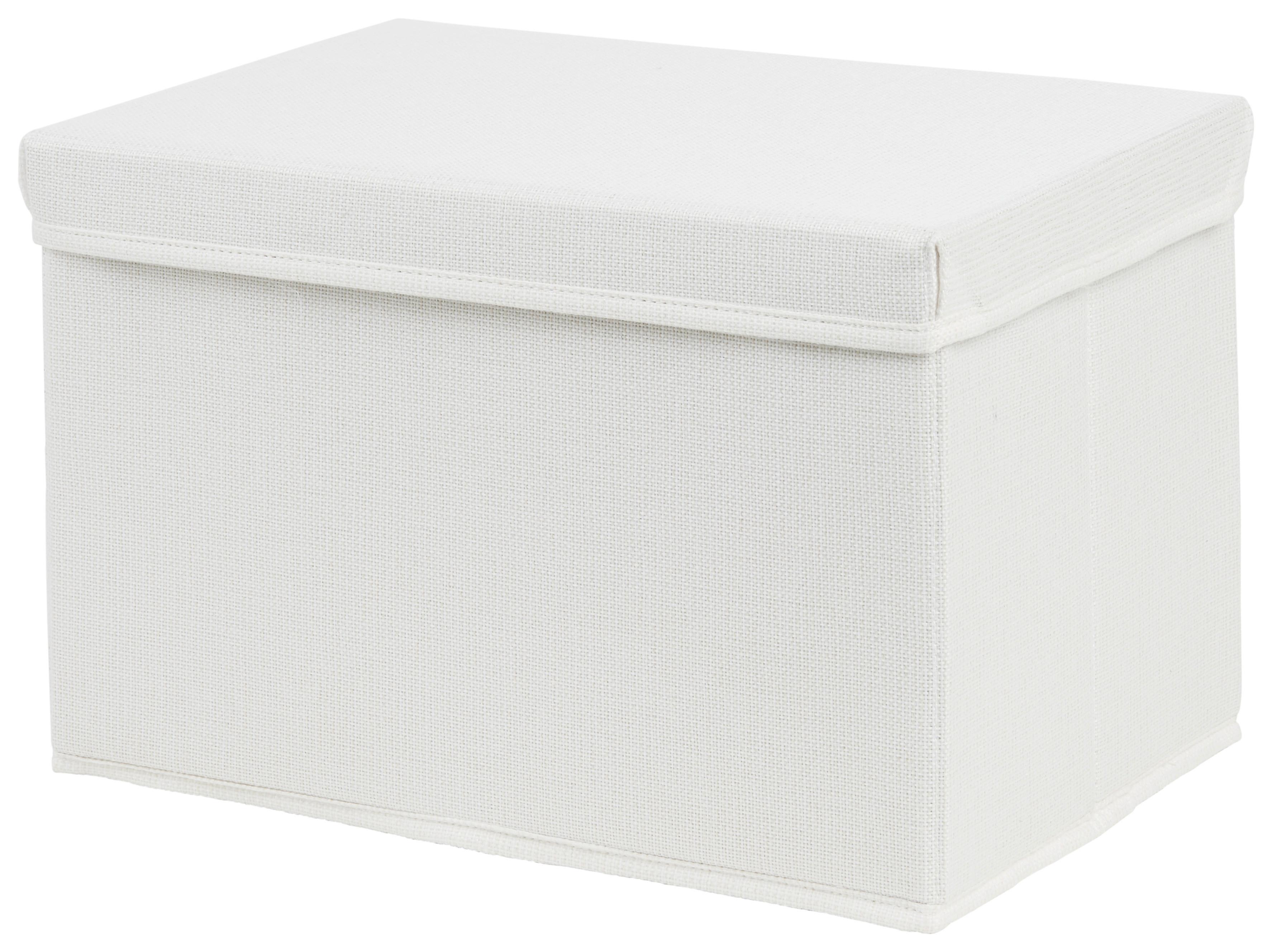 VIKBAR FÖRVARINGSKORG CINDY - CA. 23L -EXT- - vit, Modern, textil/kartong (38/26/24cm) - Mömax