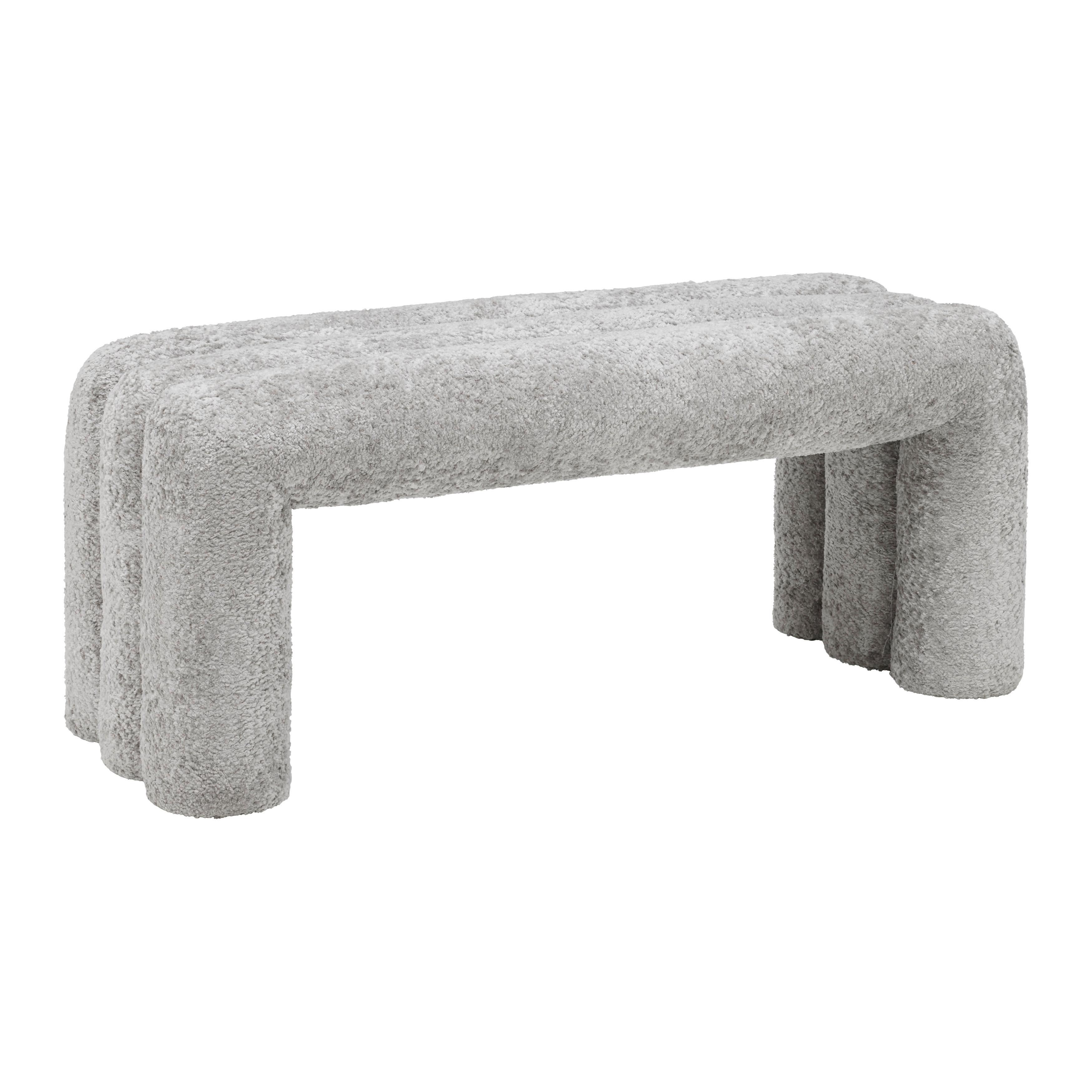Sitzbank Nala Grau - Grau, MODERN, Holzwerkstoff/Textil (100/43/42cm) - Premium Living