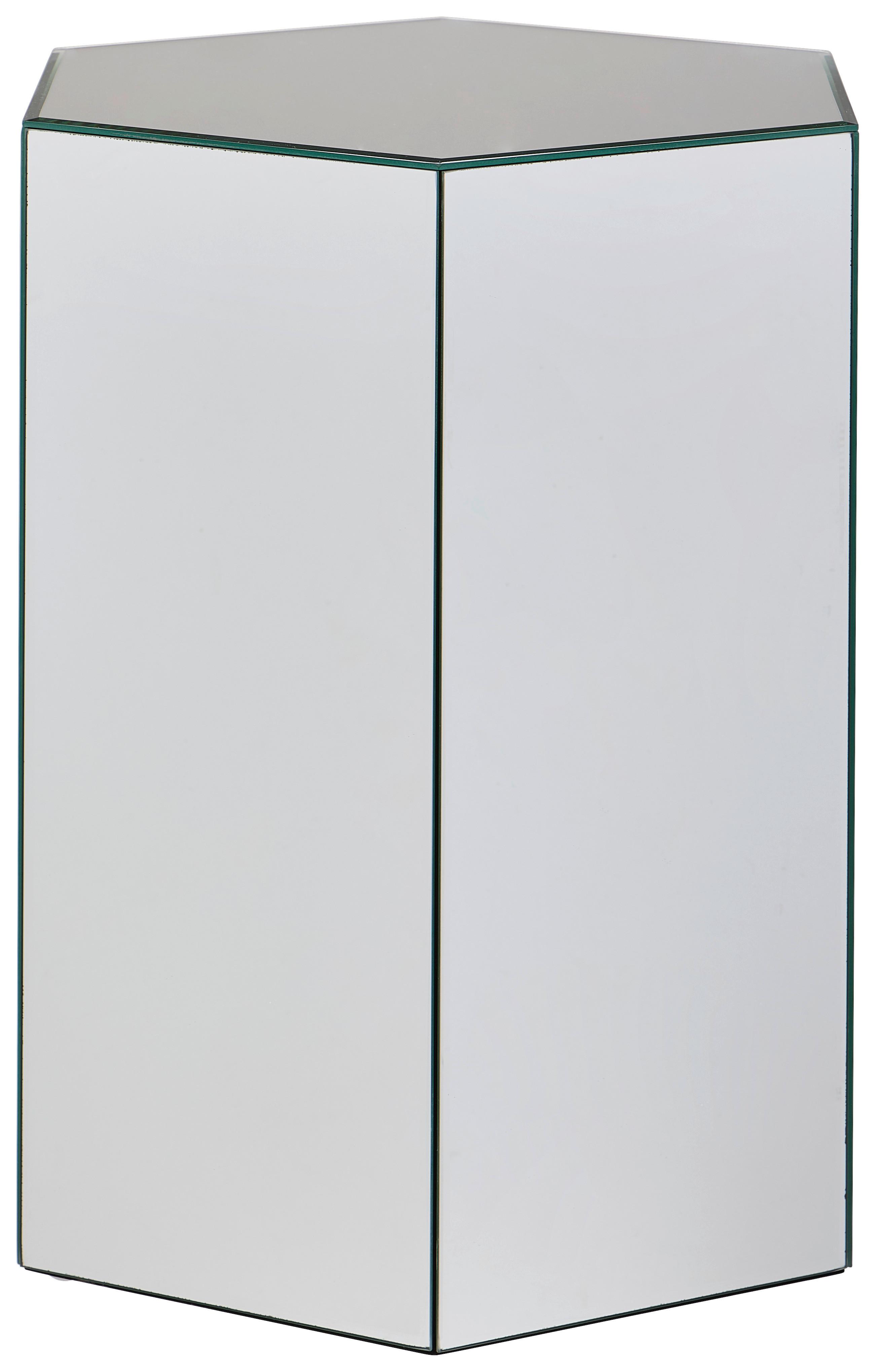 STOLIK NA KWIATY LILA - przejrzysty, Design, materiał drewnopochodny/szkło (40/48/40cm) - MID.YOU
