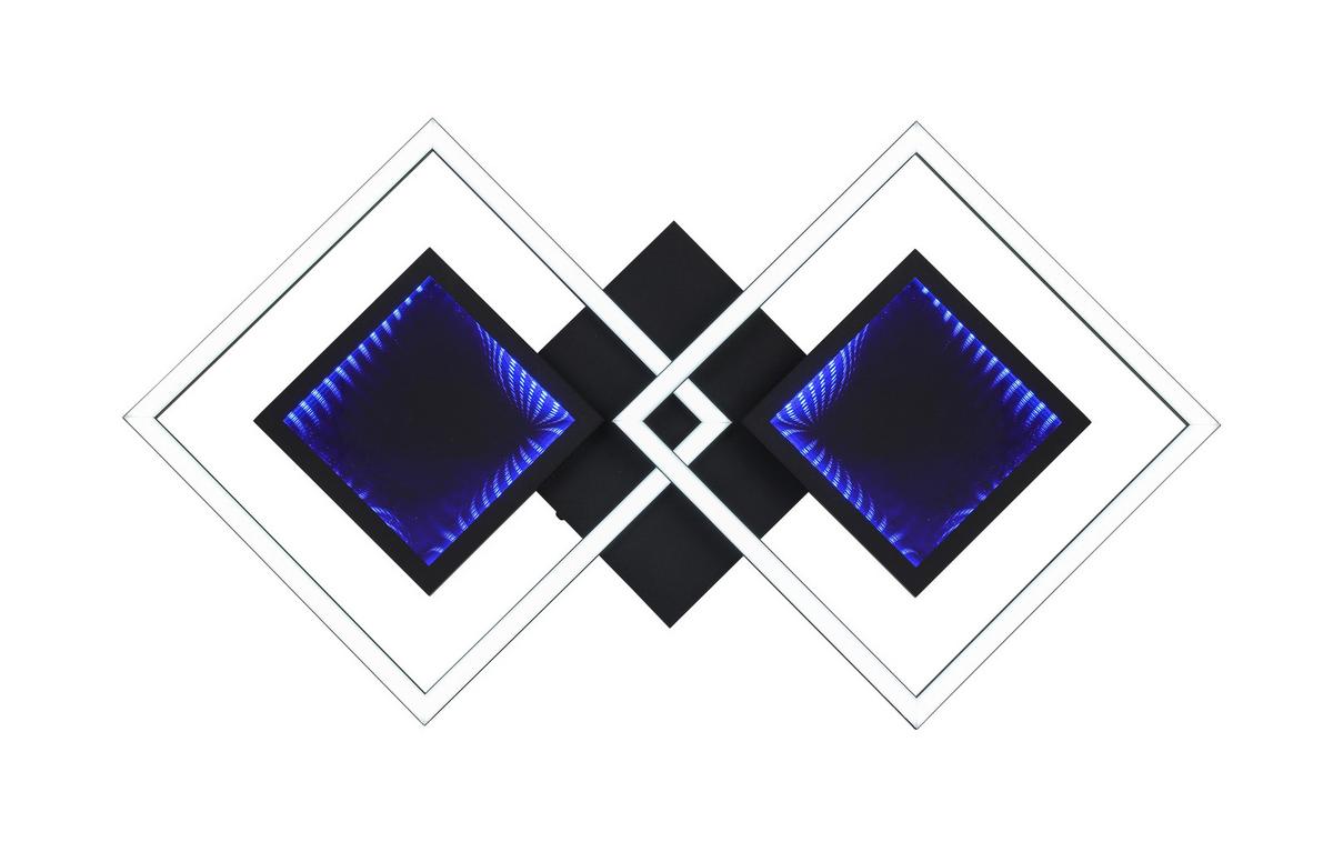 Stropna Led-svetilka Preceval - črna, kovina/umetna masa (41,8/75,3/6,7cm) - Premium Living