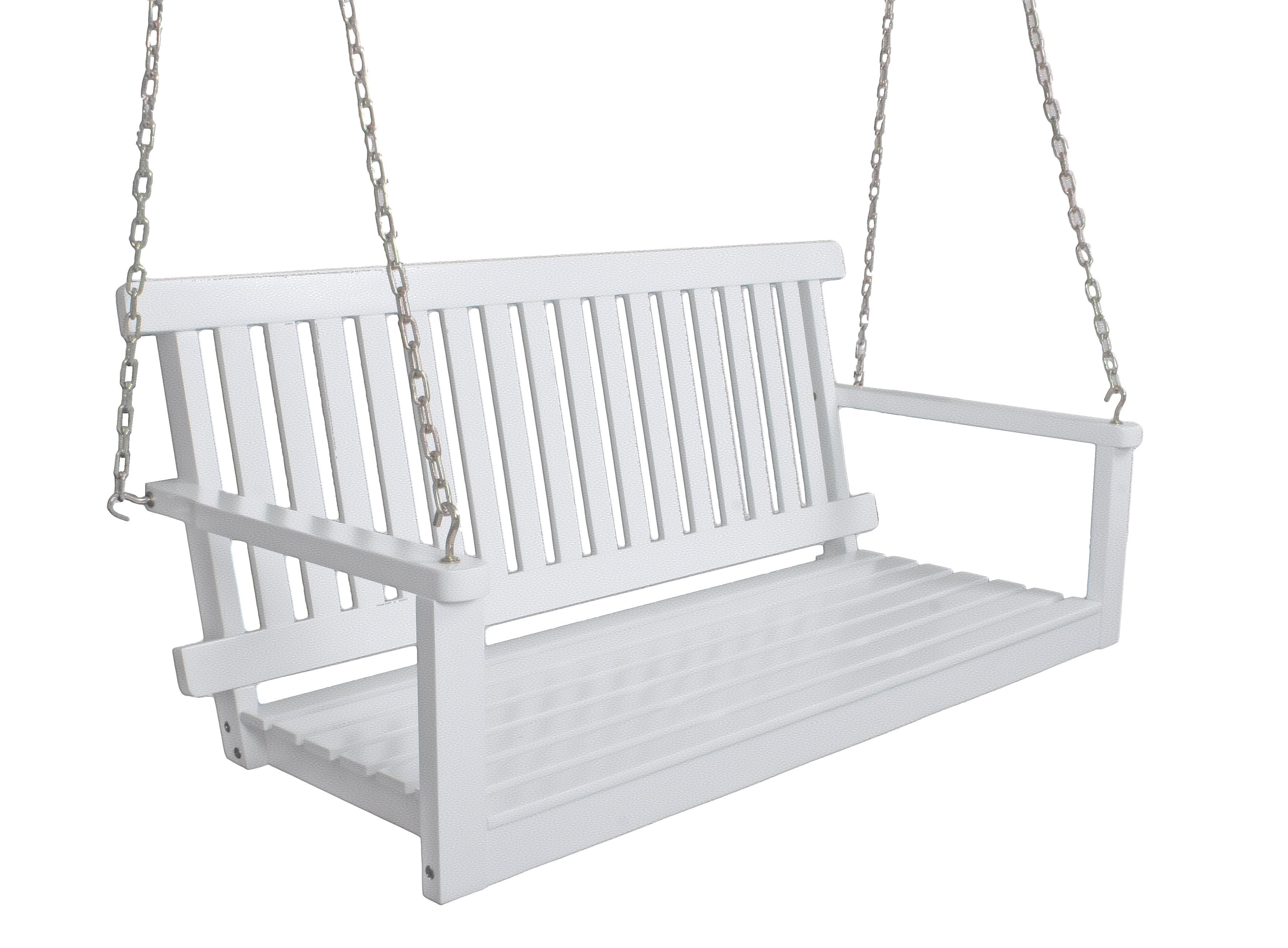 Hängebank Augusta Weiß ca. 130x57x63 cm Holz - Eukalyptusholzfarben/Goldfarben, Basics, Holz/Metall (130/57/63cm) - Gardenson