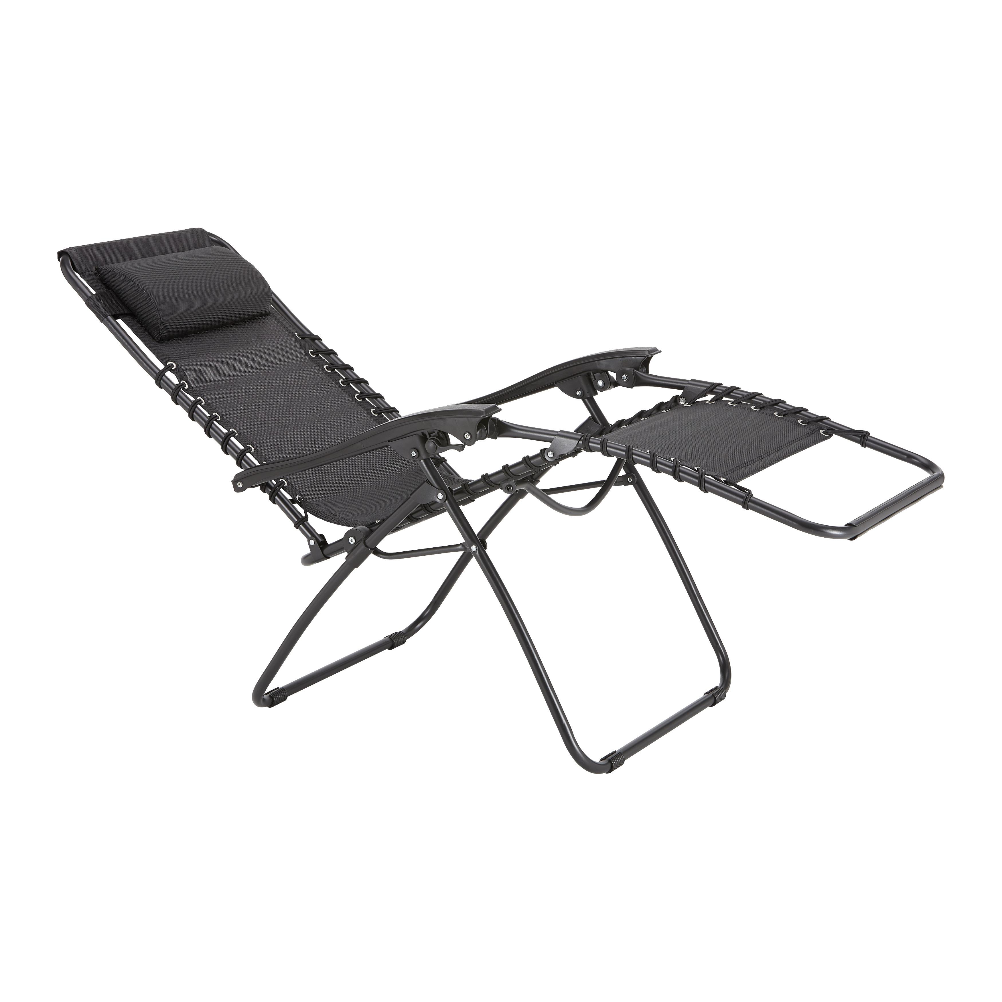 Ležalnik London - antracit, Moderno, kovina/tekstil (65/89/110cm) - Modern Living