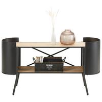 Tv Szekrény Olan - natúr színű/fekete, Lifestyle, faalapú anyag/fa (122/60/33cm) - Premium Living