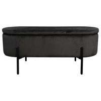Sitzbank NOVA Schwarz, Samt - Schwarz, Design, Textil/Metall (95/42/37,5cm) - MID.YOU