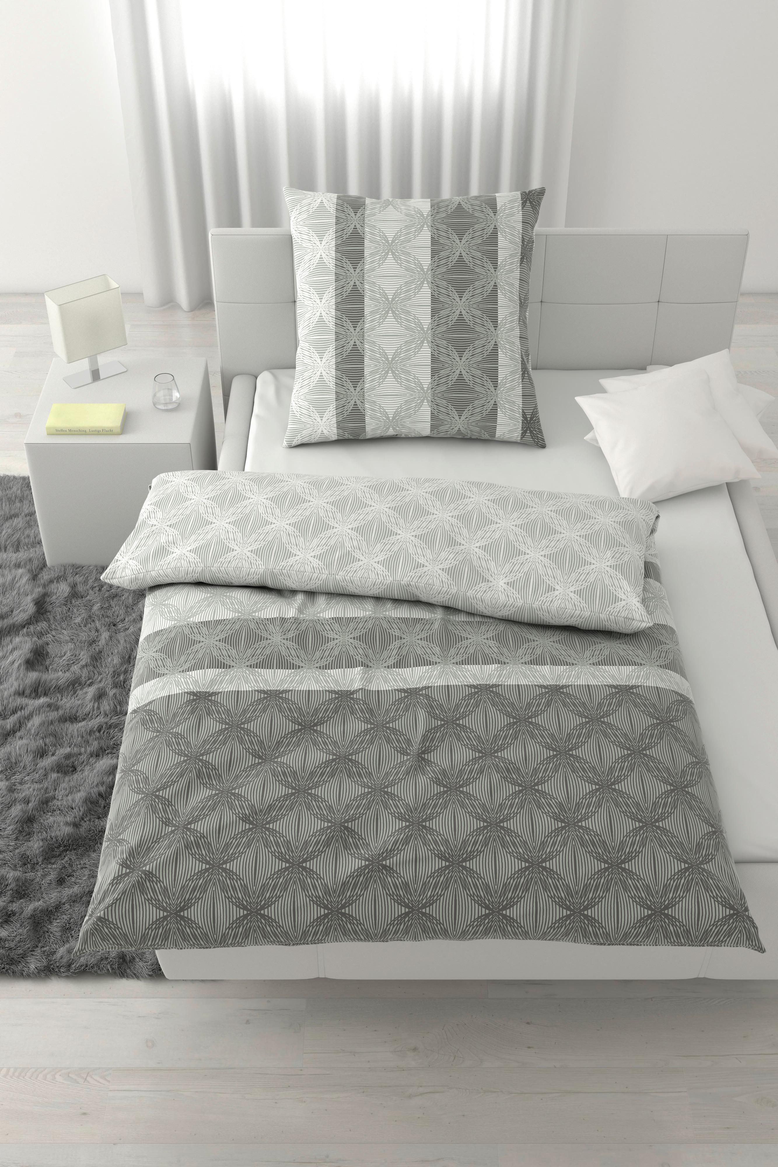 Bettwäsche Carlos XL Grau ca. 155x220cm - Grau, MODERN, Textil (155/220cm) - Mömax
