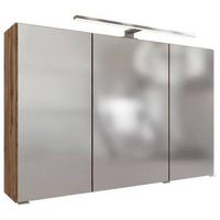 Spiegelschrank Pienza ca. 100x64 cm Eiche Wotan - Chromfarben/Eiche Wotan, MODERN, Holzwerkstoff/Metall (100/64/20cm) - Held