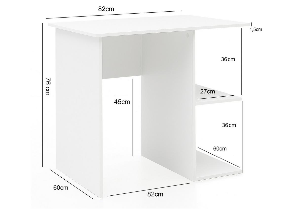 Pisalna Miza Wl5.757, Bela - bela, Konvencionalno, leseni material (82/60/76cm) - MID.YOU