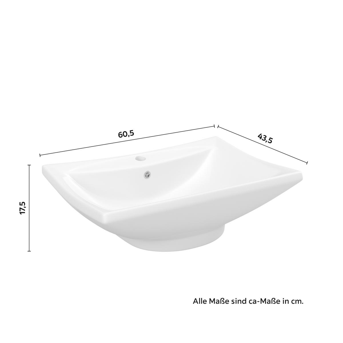 Badezimmer Martina Weiß 4-teilig - Weiß, MODERN, Glas/Holz (100/45/45cm) - Bessagi Home
