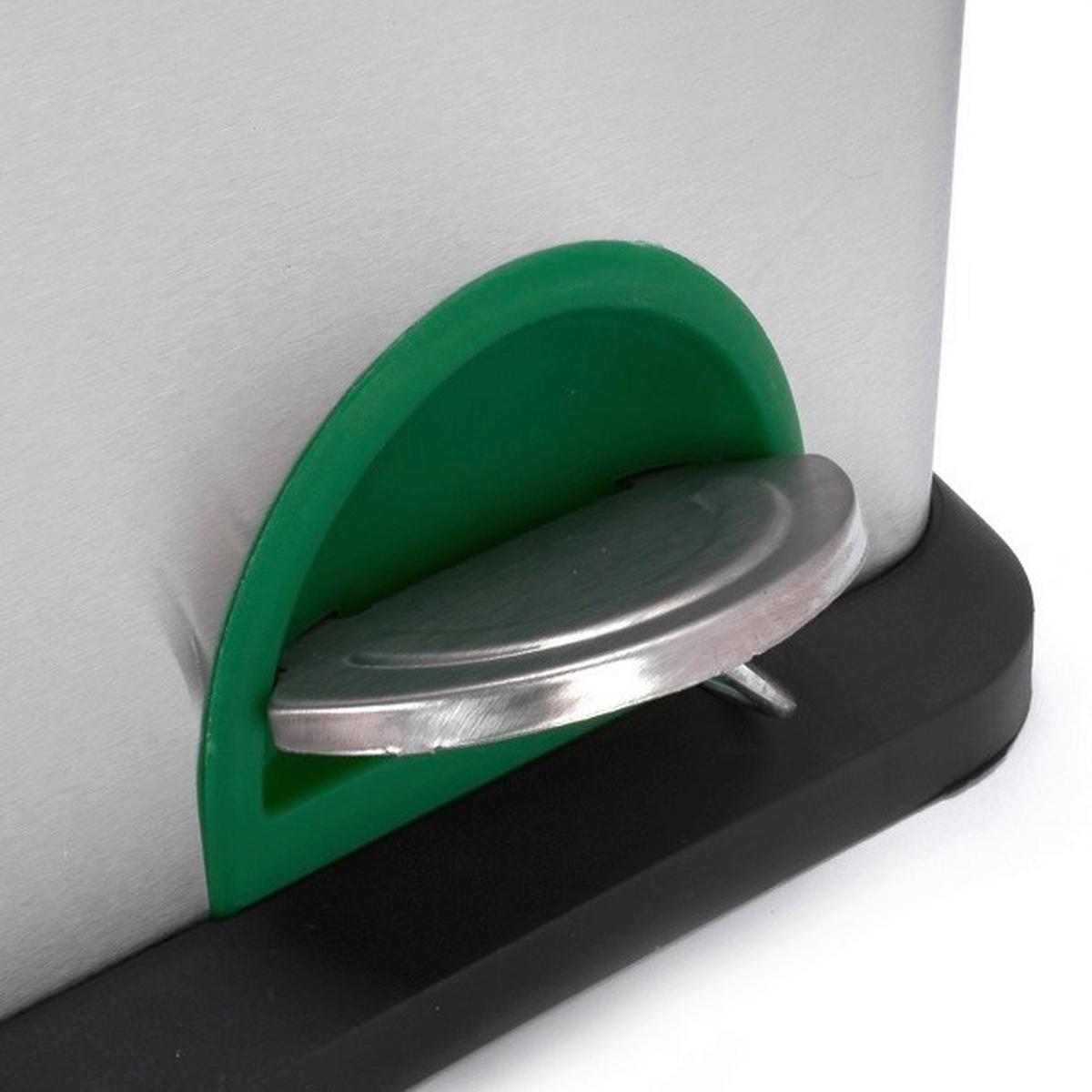 Treteimer 100352 - Silberfarben/Schwarz, Basics, Kunststoff/Metall (31/26,5/39,5cm)