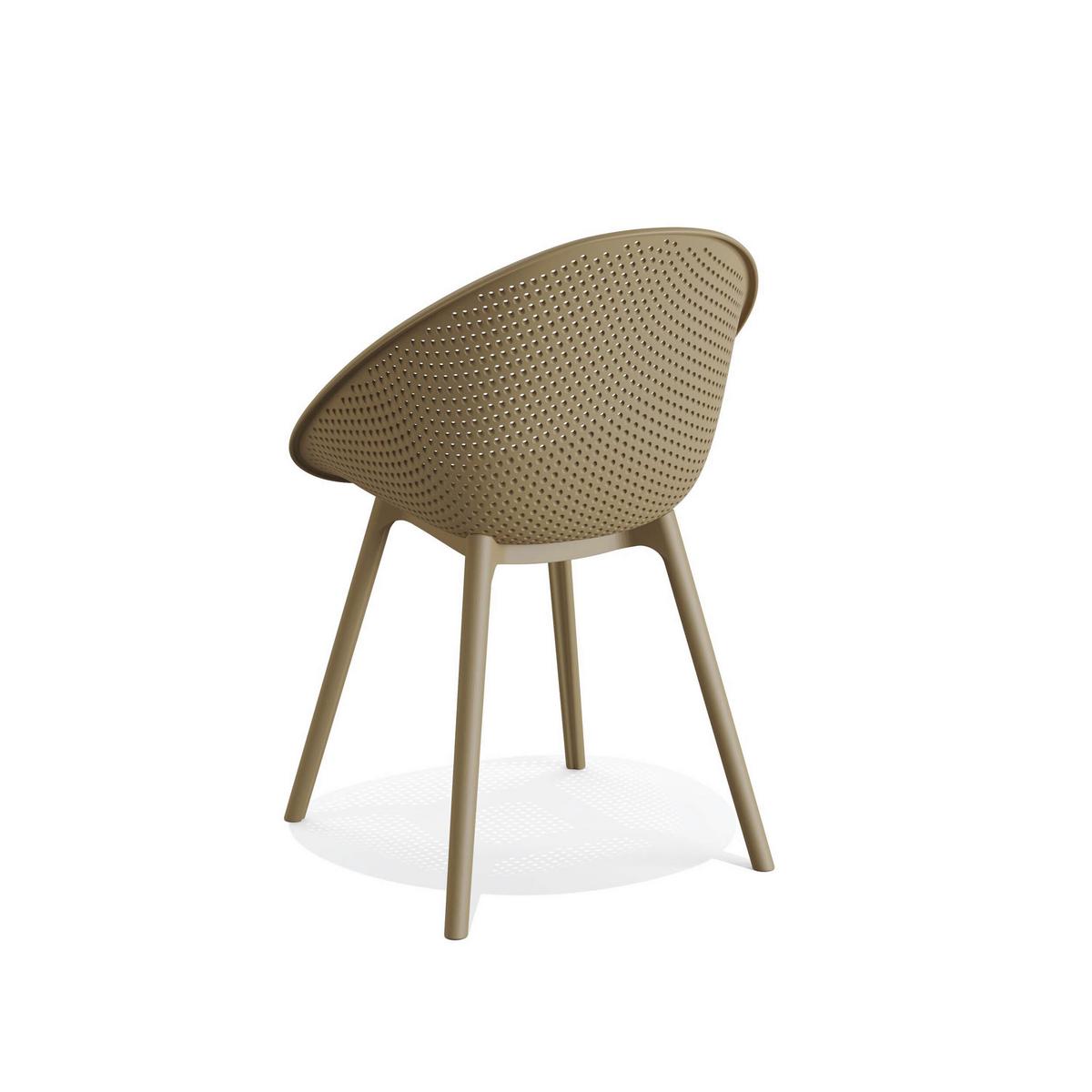 Gartenstuhl 2er-Set in Sandfarben, wetterfest - Sandfarben, MODERN, Kunststoff (59/83/59cm) - Gardenson