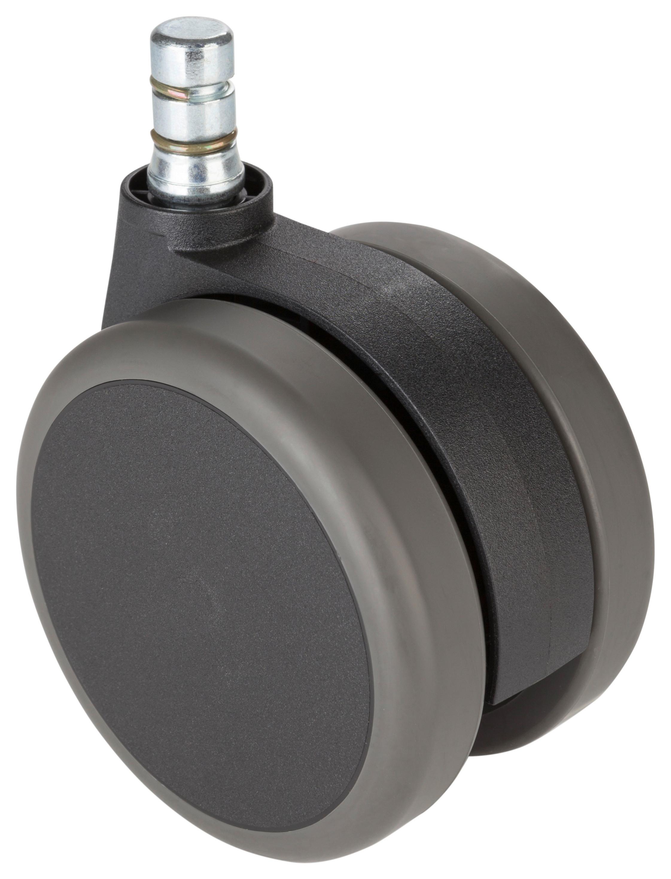 Set Kolesc Za Vrtljivi Stol Rolo No-Noise, Črna, 5-Delni - črna/siva, Basics, kovina/umetna masa (5,2/8,3/7,5cm) - MID.YOU