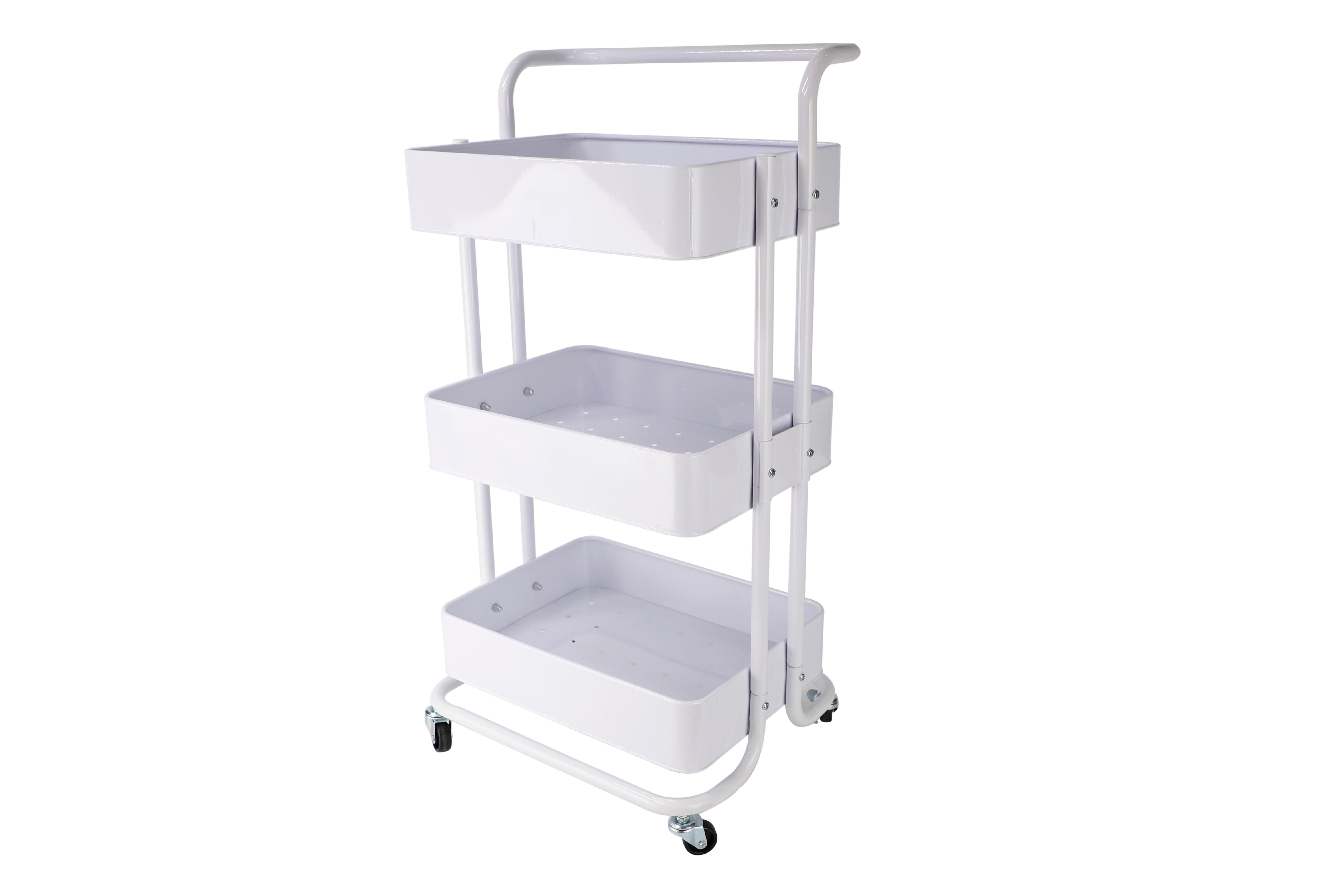 Servirni Voziček Danao, Bela - bela, Basics, kovina (43/32/86cm) - Echtwerk