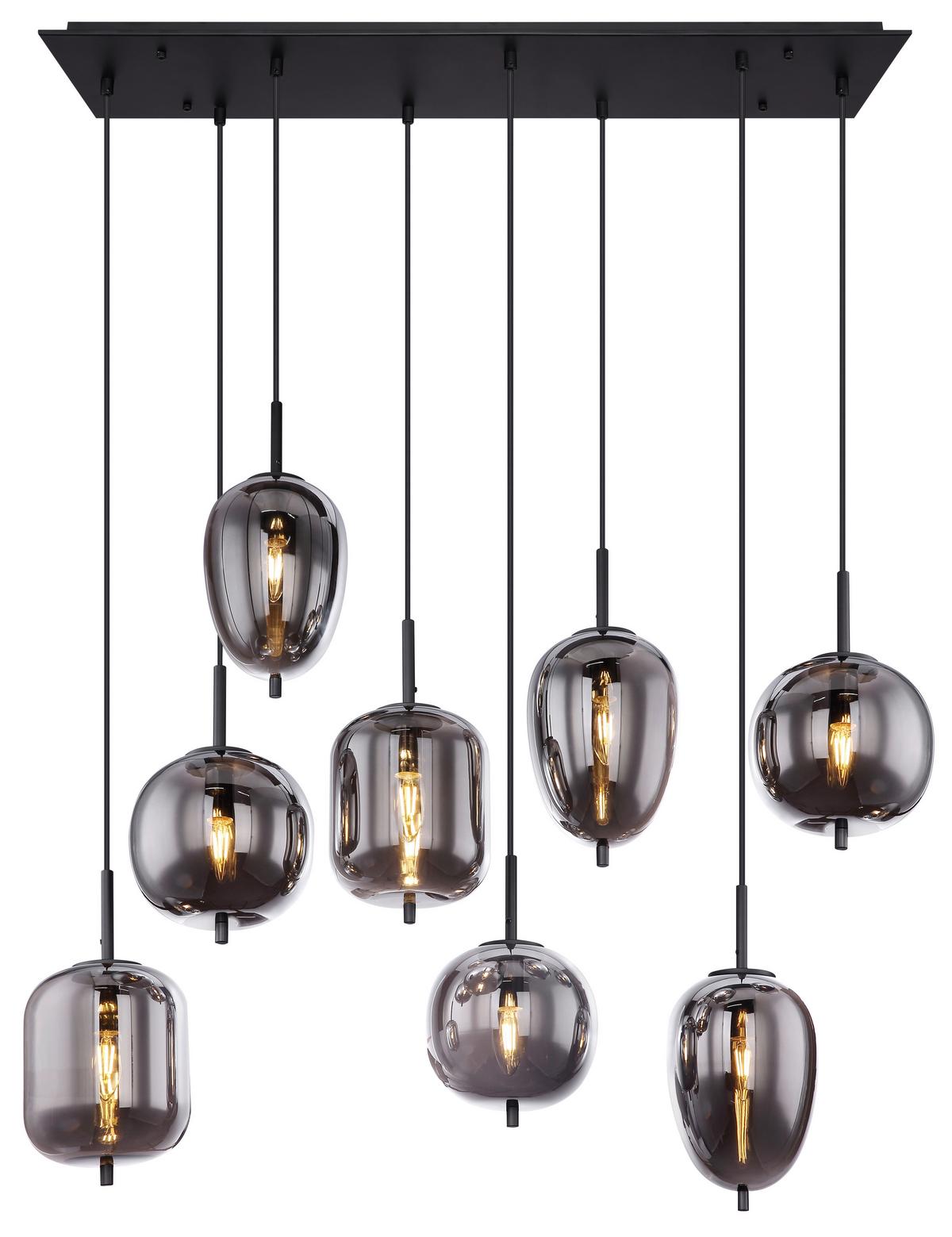 LAMPA WISZĄCA 15345-8LU BLACKY - czarny, Design, metal/szkło (94/34/120cm) - Dieter Knoll