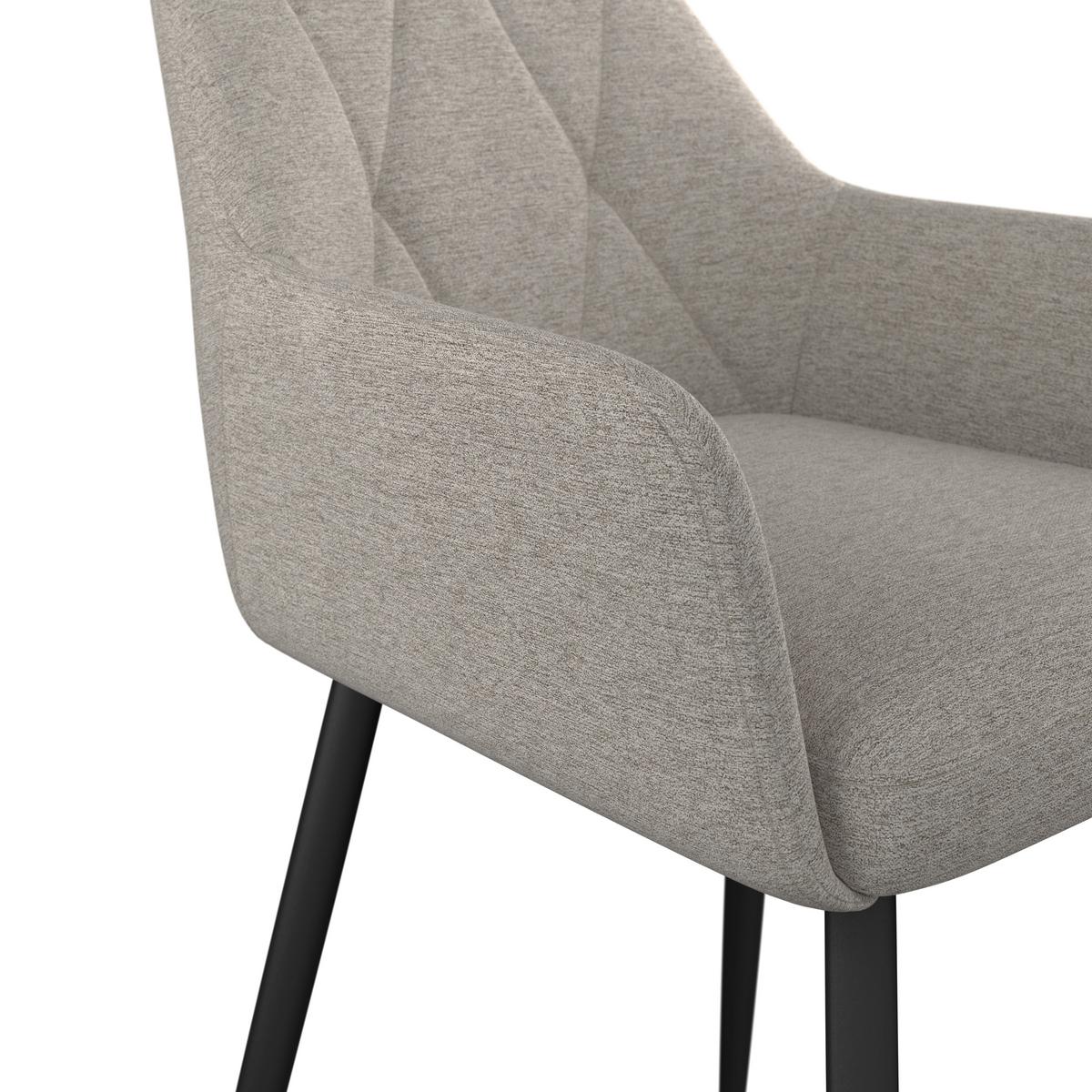 Naslanjač Hardy - črna/bež, Moderno, kovina/tekstil (57/86/64cm)
