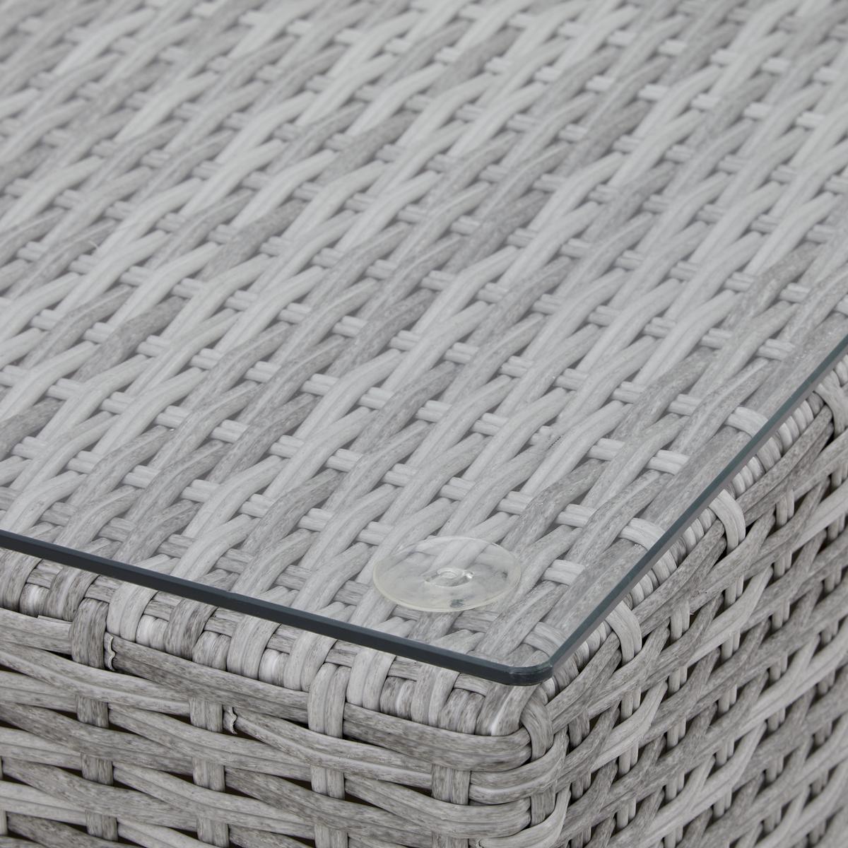 Loungegarnitur "Paola", 5-teilig, Outdoorstoff - Grau, Modern, Glas/Kunststoff (295/215cm) - Bessagi Garden