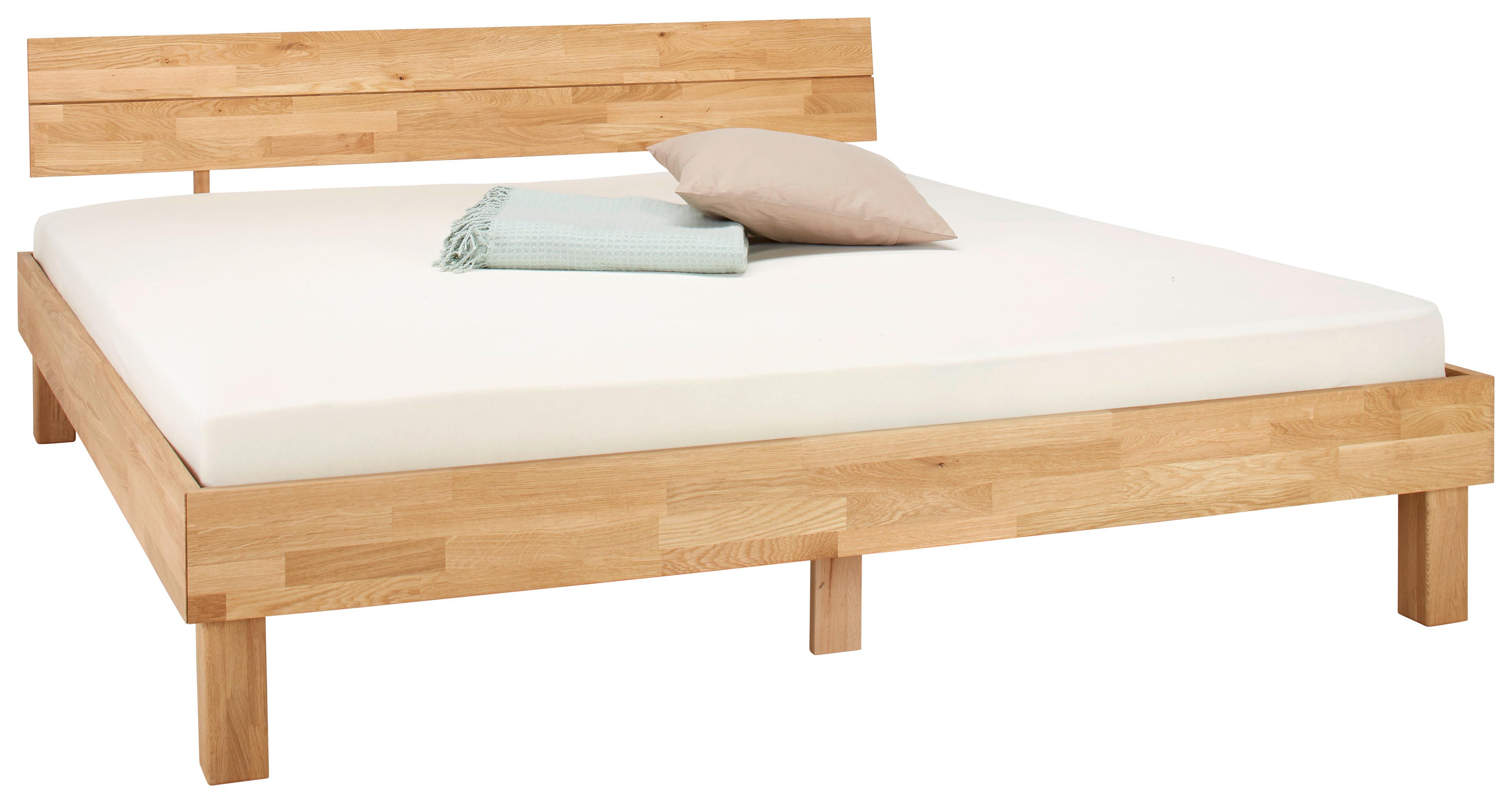 Bett aus Eiche massiv ca. 200x200cm - Eichefarben, KONVENTIONELL, Holz (200/200cm) - ecoTree