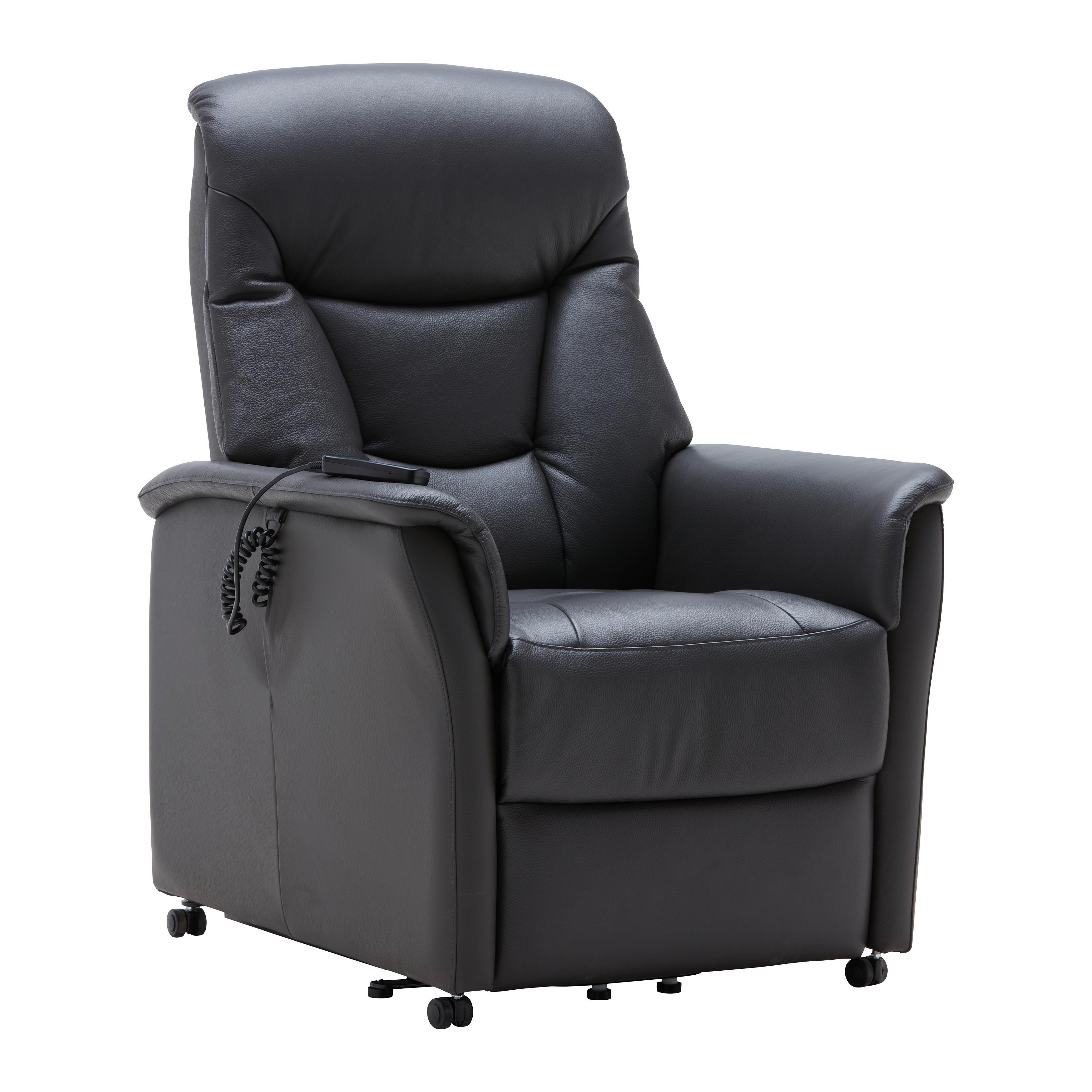 Relaxsessel Comfort in Anthrazit - Anthrazit, MODERN, Leder/Kunststoff (80/110/86cm) - Premium Living