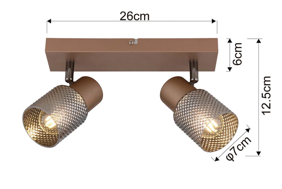 LAMPA SUFITOWA LARISSA - cappuccino, Design, metal/szkło (26/12/12,5cm) - Novel