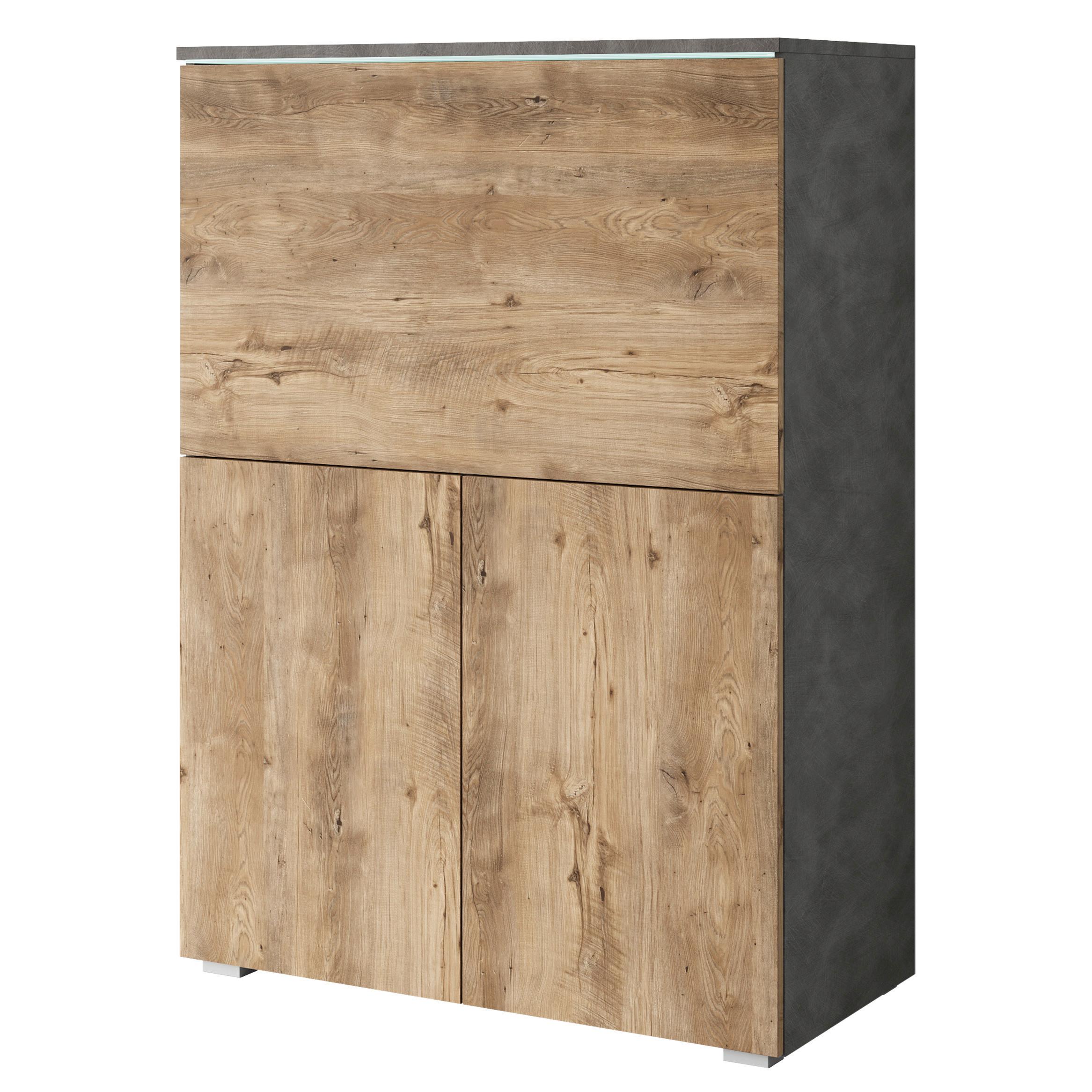 Sekretär VERA 90 Anthrazit, Kastanienfarben - Kastanienfarben/Anthrazit, Design, Holzwerkstoff/Kunststoff (90/125,1/42cm) - P & B