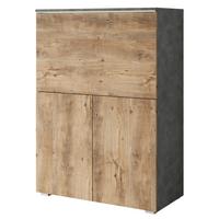 Sekretär VERA 90 Anthrazit, Kastanienfarben - Kastanienfarben/Anthrazit, Design, Holzwerkstoff/Kunststoff (90/125,1/42cm) - P & B