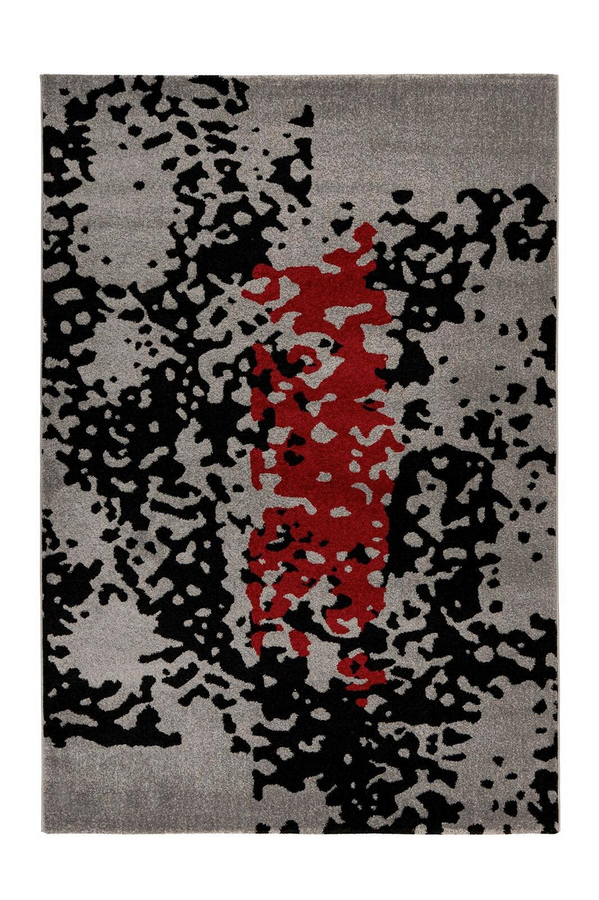 TEPPICH NAILA 300 SCHWARZ / ROT - Rot/Schwarz, Konventionell, Textil (80/150cm) - Kayoom