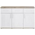 Comoda Romance - alb/culoare lemn stejar, Modern, compozit lemnos (140/89/46cm) Comoda Romance - alb/culoare lemn stejar, Modern, compozit lemnos (140/89/46cm)