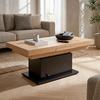 SOFFBORD 2IN1 III - svart/ekfärgad, Modern, metall/trämaterial (133-170/51,5-77,5/80cm) - Mömax