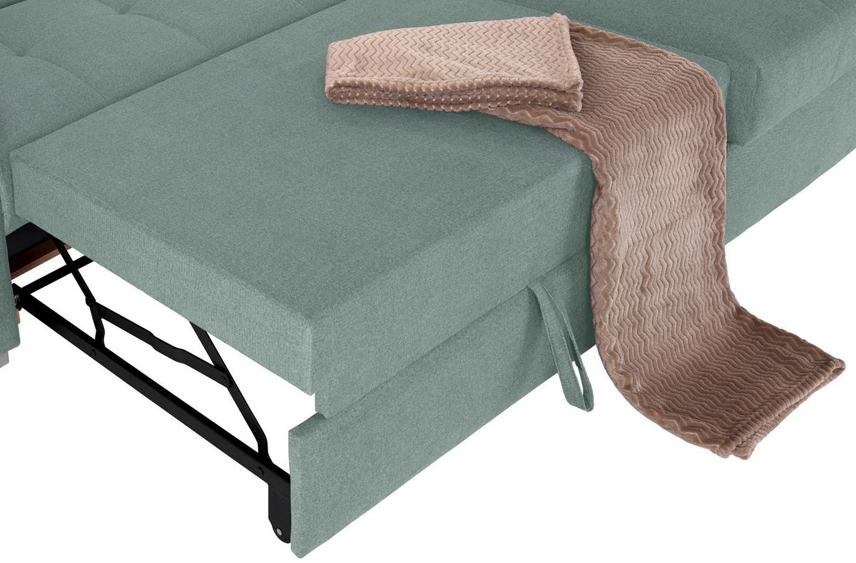 Kutna Garnitura Perry - srebrne boje/zelena, Design, tekstil/drvo (292/183cm) - Modern Living