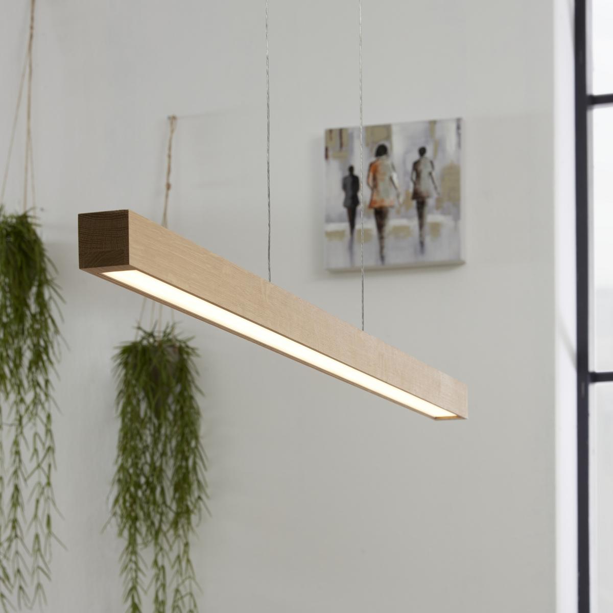 LAMPA WISZĄCA LED LU1509874FSC "SMAL" - kolor dębowy, Natur, drewno (100/6/110cm) - Dieter Knoll