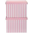 Box mit Deckel Jimmy Rosa/Weiß - Rosa/Weiß, Karton (42/32/32cm) - Mömax modern living Box mit Deckel Jimmy Rosa/Weiß - Rosa/Weiß, Karton (42/32/32cm) - Mömax modern living