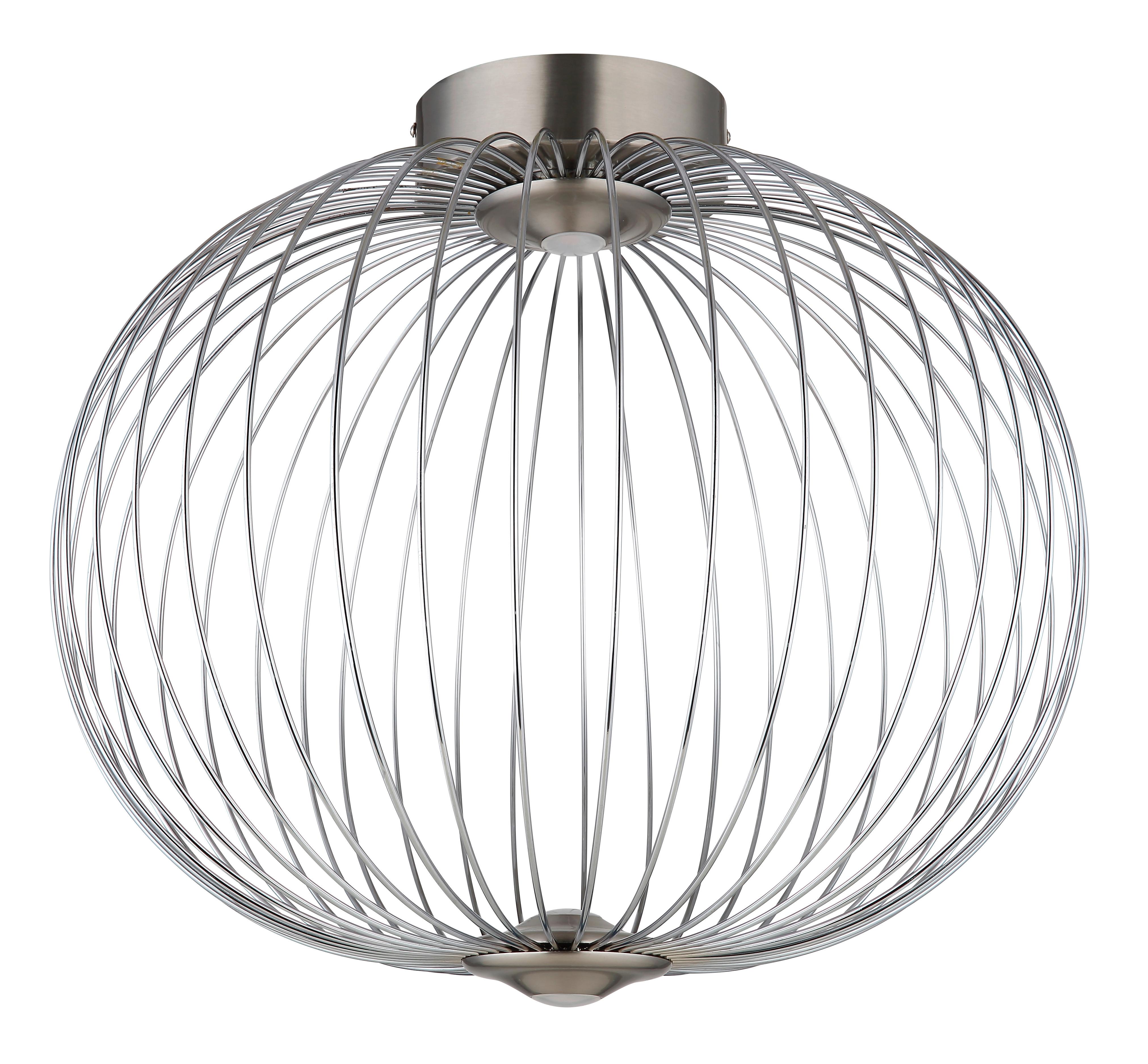 LED-DECKENLEUCHTE 15652D1N - Nickelfarben, Design, Metall (50/45cm)